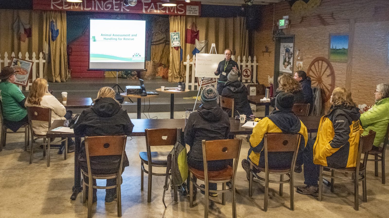 classroom of wasart volunteers during training.