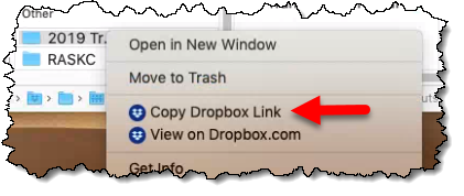 Copy Dropbox Link in Mac