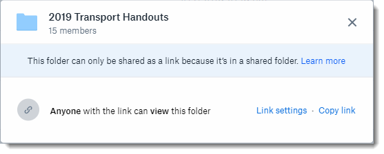 Sharing a Link to a Folder on the web