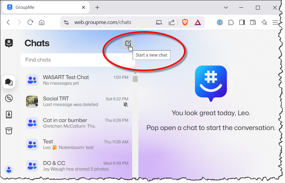 GroupMe Desktop New Chat