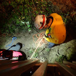 Getting rigged to descend to Chloe.