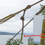 A picture of a tied rope with an inset showing the rescuers are at the literal end of a 200 foot rope.